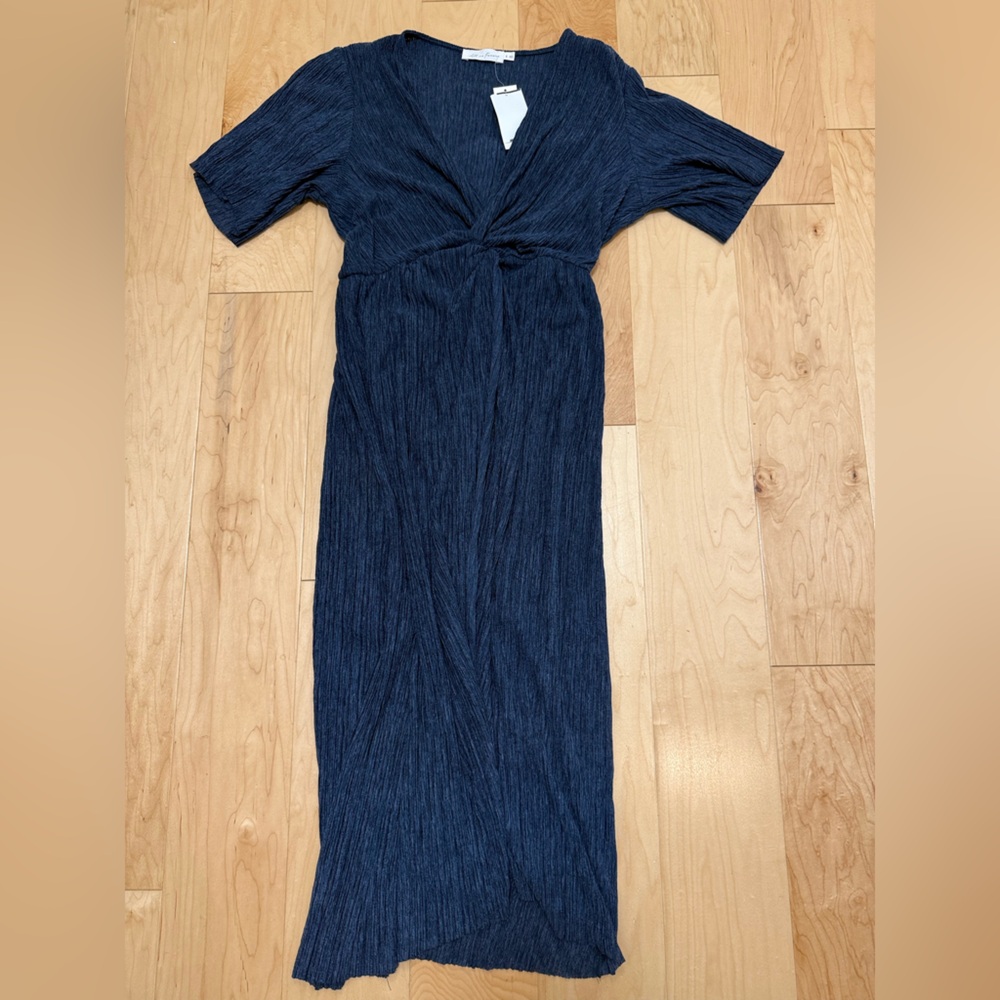 ALL IN‎ FAVOR Womens Midi Dress Plisse Twist Front Cocktail Wedding Guest Size S - Picture 6 of 11